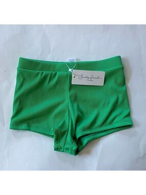 Sunday Vibrant Green Ribbed Swimwear